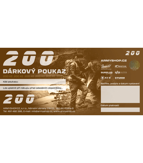 DÁRKOVÝ POUKAZ 200 Kč - TIŠTĚN